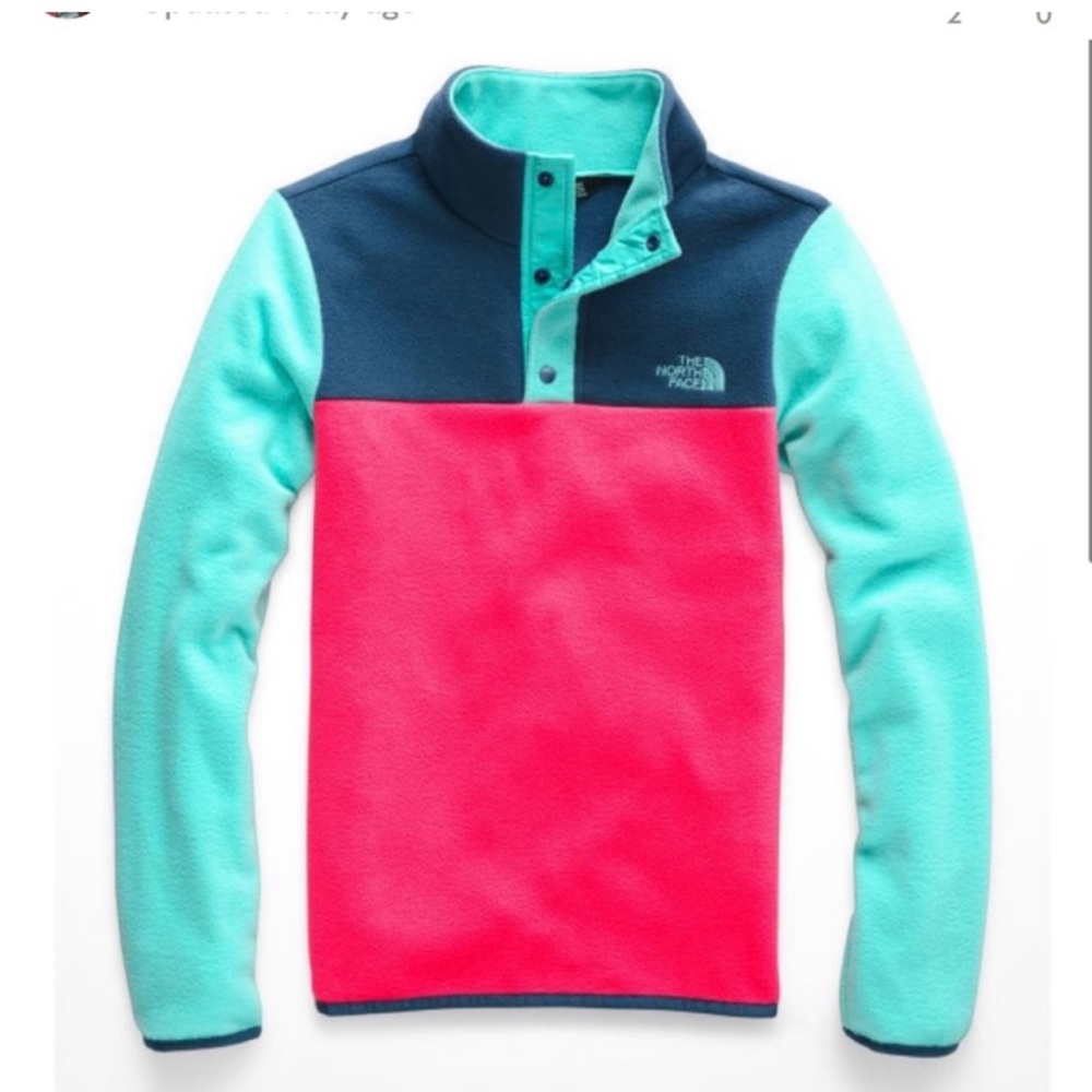 Girls The North Face 1/4 snap fleece pullover Large 14-16